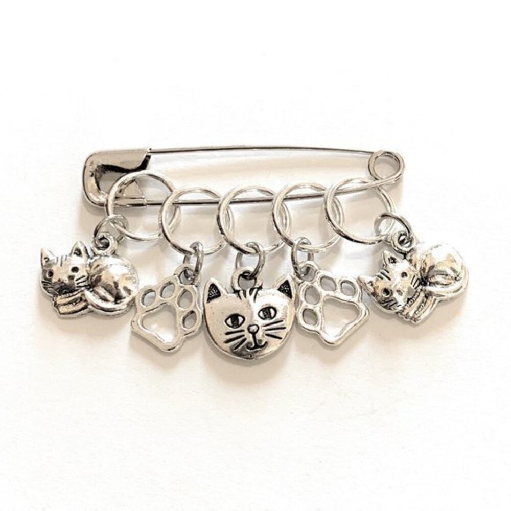 Cat Stitch Markers Knitting Gifts for Knitters Metal Cat Ring Set Accessories